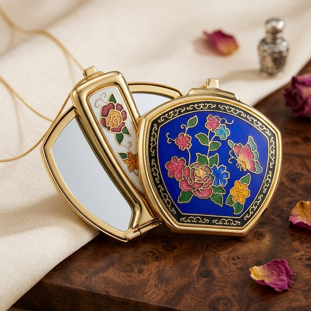 wholesale hard enamel foldable makeup mirror